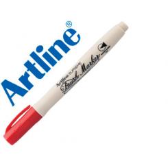 Rotulador ARTLINE supreme brush pintura base de agua punta tipo pincel trazo variable rojo