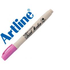 Rotulador ARTLINE Supreme Brush Pintura Base De Agua Punta Tipo Pincel Trazo Variable Rosa