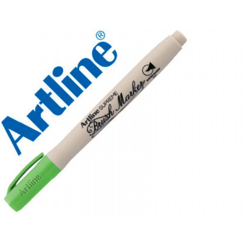 rotulador-artline-supreme-brush-pintura-base-de-agua-punta-tipo-pincel-trazo-variable-verde-amarillento