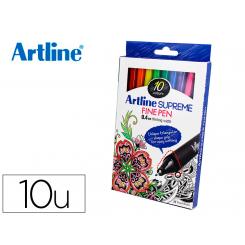 Rotulador ARTLINE supreme EPFS200 fine liner punta de fibra 0,4 mm bolsa 10 unidades colores surtidos