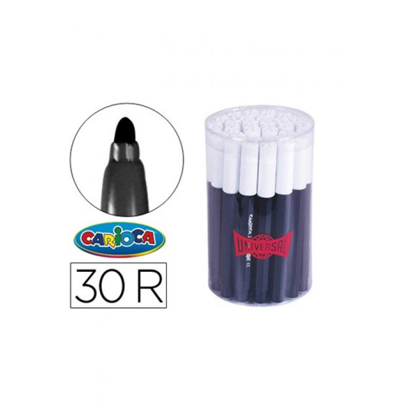 Rotulador carioca jumbo negro punta gruesa bote de 30 unidades