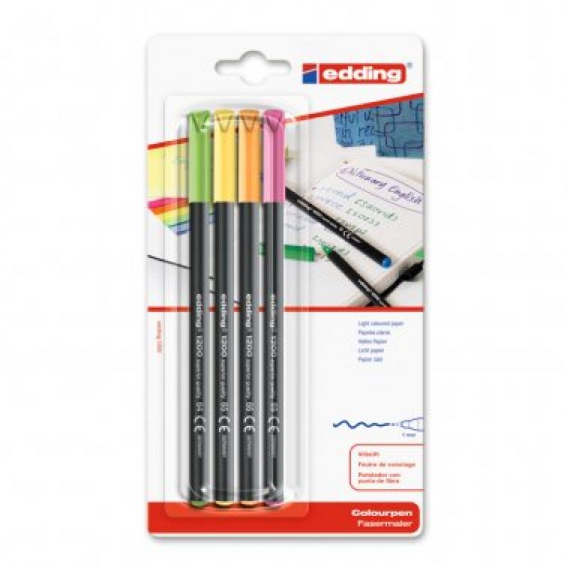 Rotulador EDDING 1200 Colores Vivos Blíster 4 ud