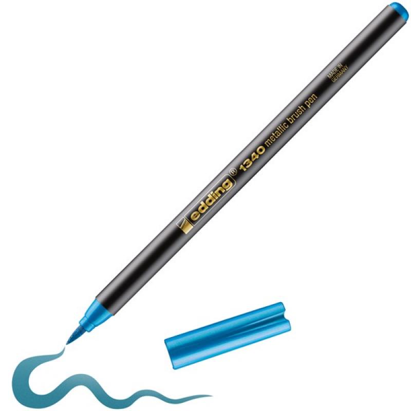 Rotulador EDDING Brushpen. Azul Metálico.