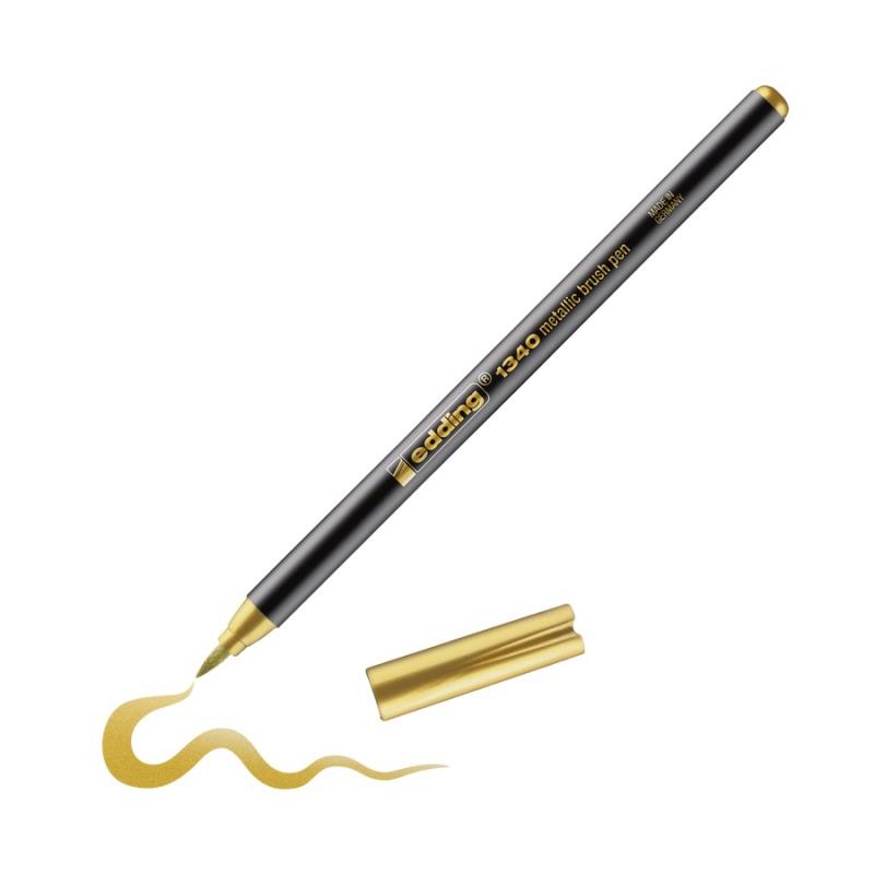 Rotulador EDDING Brushpen. Dorado.