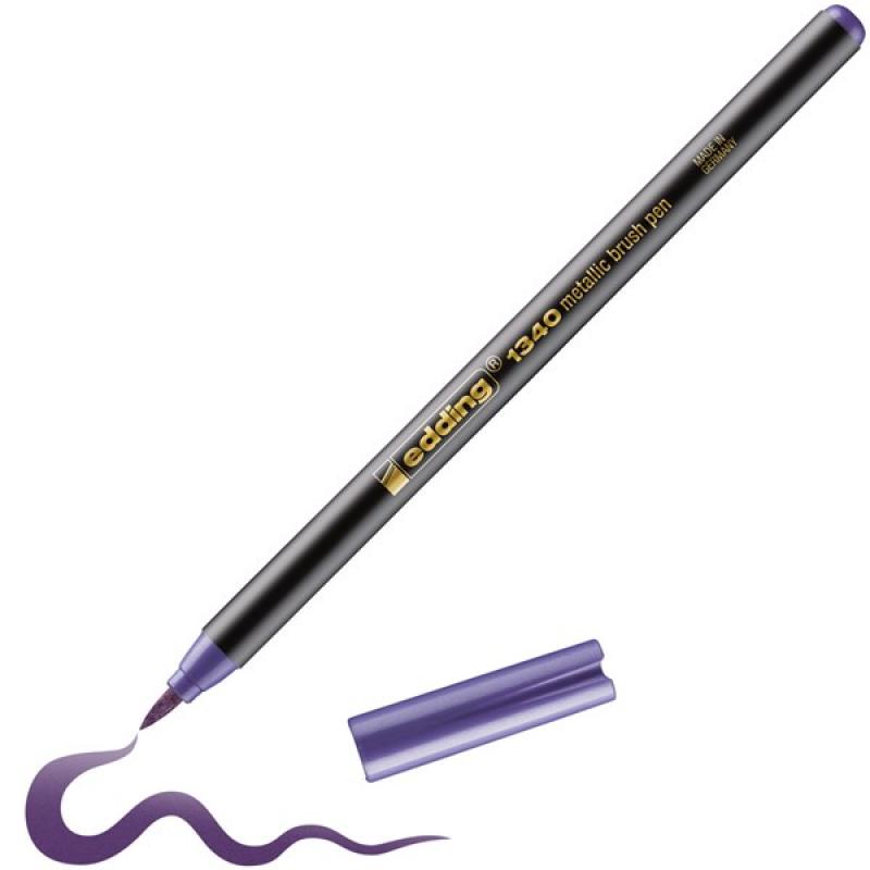 Rotulador EDDING Brushpen. Violeta Metálico.