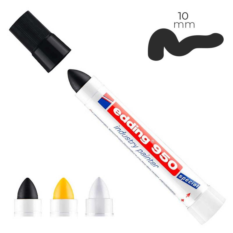 Rotulador Edding Perm. 950 Pasta Opaca Negra Punta Redonda 10 mm para Superficies Oxidadas