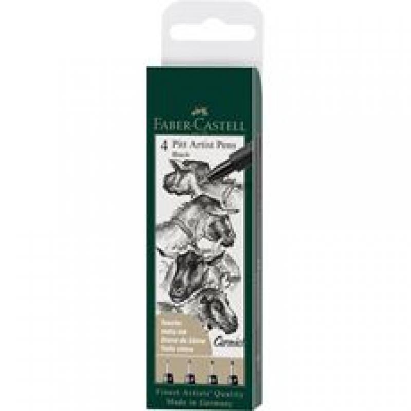 rotulador-faber-castell-pitt-negro-estuche-de-4-uds