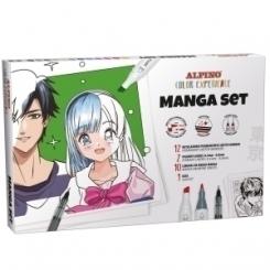 Rotulador Fibra Alpino Color Experience Set Manga (12X Rotuladores, 2X Pigment Liners, 10X Lamina Dibujo, 1X Guia)