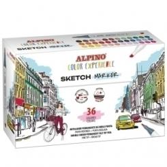 Rotulador Fibra Alpino Color Experience Sketch Markers Doble Punta Caja De 36