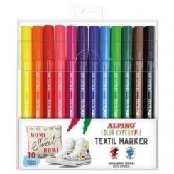 Rotulador Fibra Alpino Color Experience Textil Marker Caja De 10