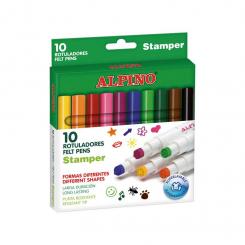 Rotulador Fibra Alpino Stamper Caja De 10
