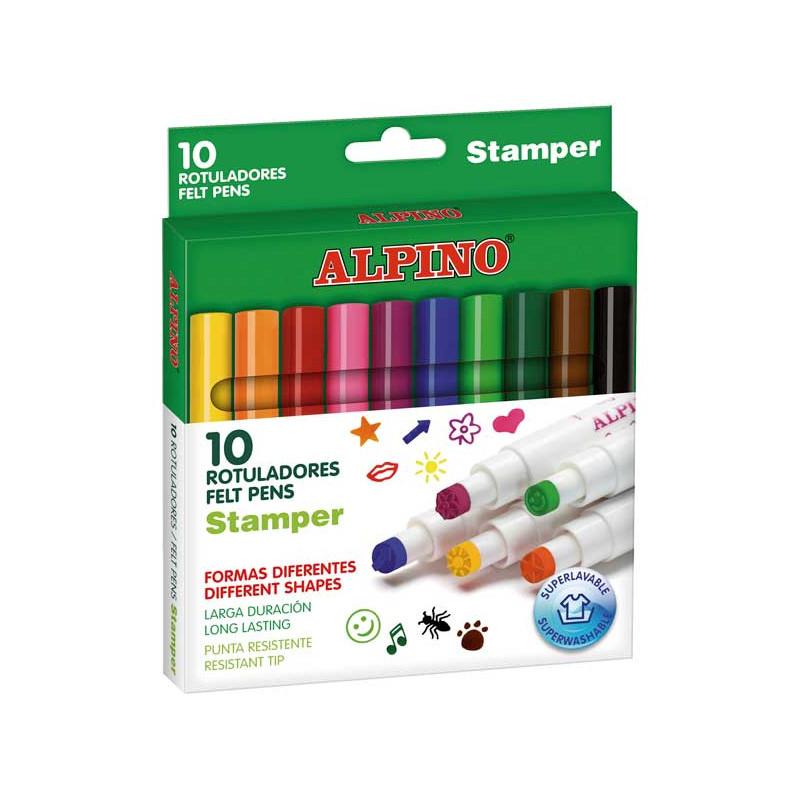 Rotulador Fibra Alpino Stamper Caja De 10