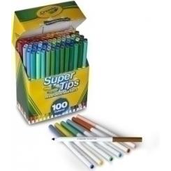 Rotulador Fibra Crayola Lavable Super Punta Caja De 100