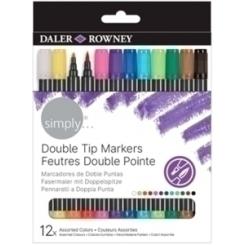 Rotulador Fibra Daler Rowney Doble Punta Simply Estuche De 12