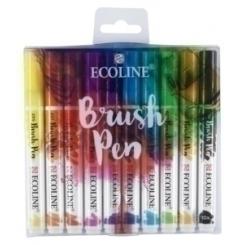 Rotulador Fibra Ecoline Brushpen Surtido Estuche De 10