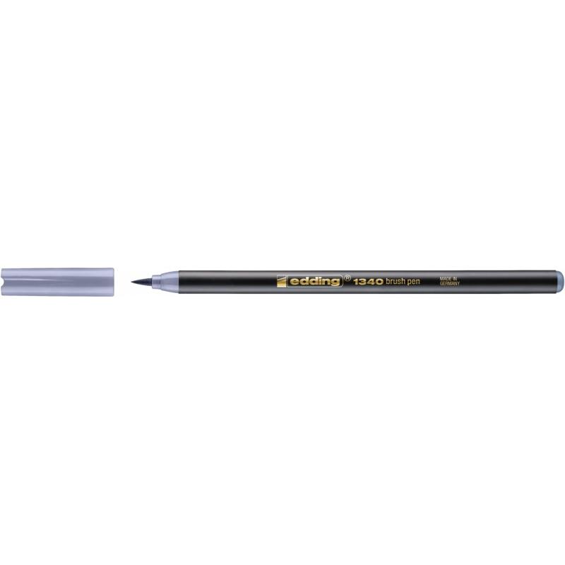 rotulador-fibra-edding-1340-brushpen-gris-plata