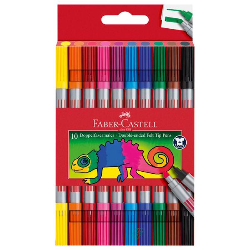 Rotulador Fibra FABER-CASTELL Doble Punta Caja De 10