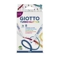 Rotulador Fibra Giotto Turbo Glitter Estuches De 8 Col.