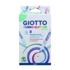 Rotulador Fibra Giotto Turbo Glitter Pastel Caja De 8