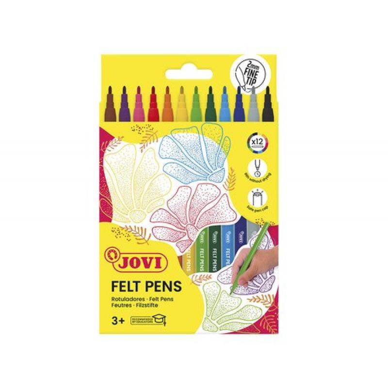 ROTULADOR FIBRA JOVI FELT PEN ESTUCHE de 12