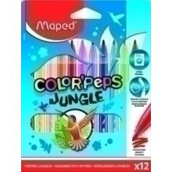 Rotulador Fibra Maped Color´Peps Jungle Estuche De 12
