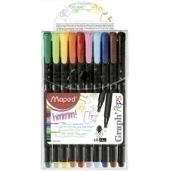 Rotulador Fibra Maped Graph Peps Estuche De 10