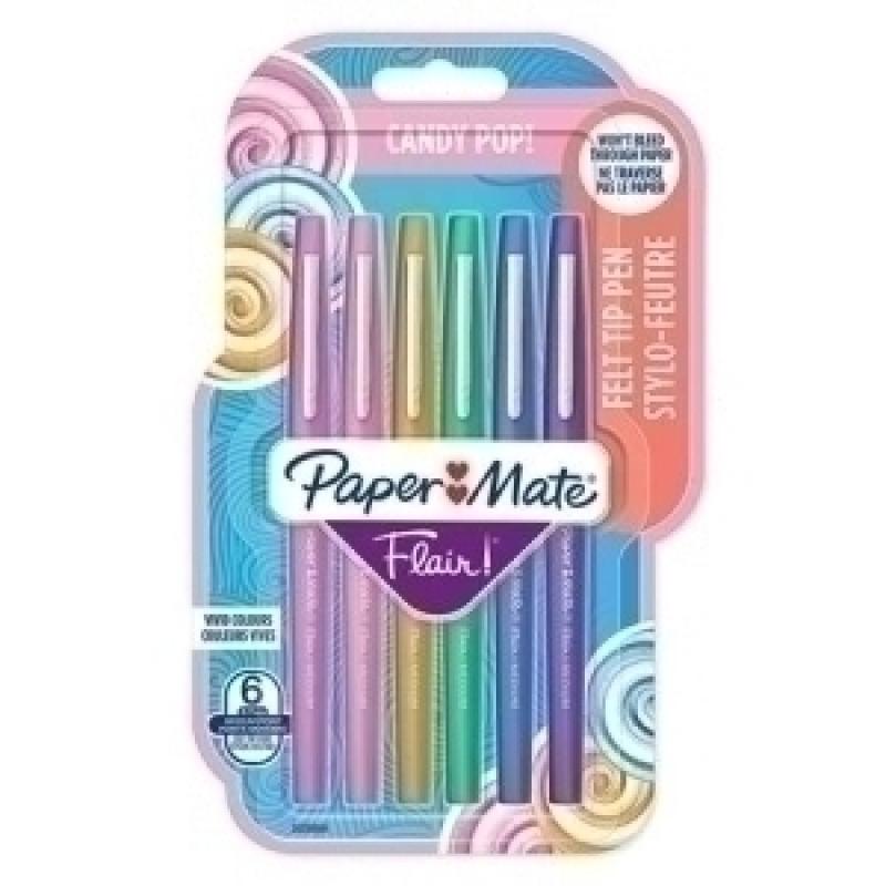 rotulador-fibra-paper-mate-candy-pop-surtido-blister-de-6