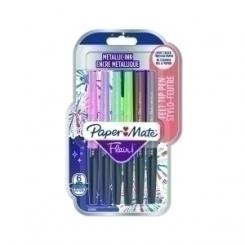 Rotulador Fibra Paper Mate Metalicos Surtido Blister De 6