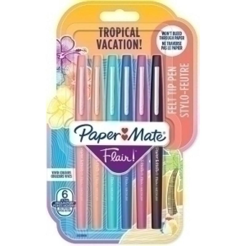 rotulador-fibra-paper-mate-tropical-vacation-surtido-blister-de-6