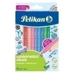 Rotulador Fibra Pelikan Colorella Duo (Doble Punta - Gruesa/Fina) Estuche De 10
