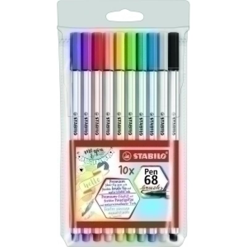 rotulador-fibra-stabilo-pen-68-brush-punta-pincel-blister-de-10