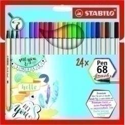Rotulador Fibra Stabilo Pen 68 Brush Punta Pincel Caja Carton De 24