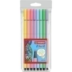 Rotulador Fibra Stabilo Pen 68 Caja Plastico De 8 Colores Pastel