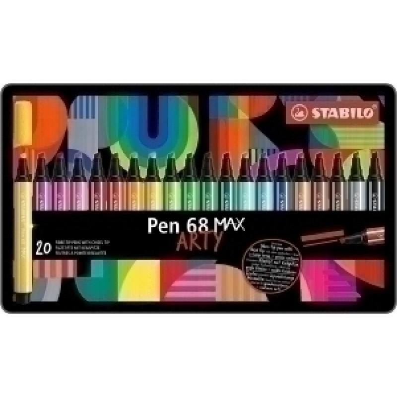 rotulador-fibra-stabilo-pen-68-max-arty-line-estuche-metal-de-20