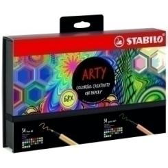 Rotulador Fibra Stabilo Pen 68/Point 88 Arty Line Hero Set De 68 (34X Pen 68 Y 34X Point 88)