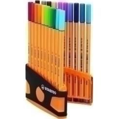 Rotulador Fibra Stabilo Point 88 Antracita/Naranja Estuche De 20