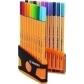 rotulador-fibra-stabilo-point-88-antracita-naranja-estuche-de-20