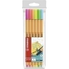 Rotulador Fibra Stabilo Point 88 Neon Estuche De  6