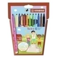 Rotulador Fibra Stabilo Trio A-Z 378 Estuche De 12