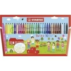 Rotulador Fibra Stabilo Trio A-Z 378 Estuche De 30