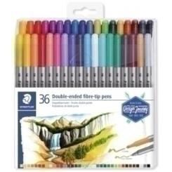 Rotulador Fibra Staedtler 3200 Design Journey Doble Punta Estuche De 36