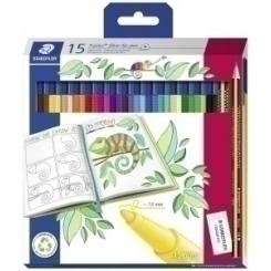 Rotulador Fibra Staedtler  323 Triplus Color Estuche De 15 (Incluye Lapiz 183-Hb Y Goma De Borrar 526 B4)