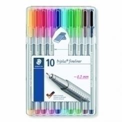 Rotulador Fibra Staedtler  334 Triplus Fineliner Box De 10