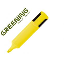 Rotulador GREENING fluorescente punta biselada amarillo