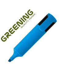 Rotulador GREENING fluorescente punta biselada azul