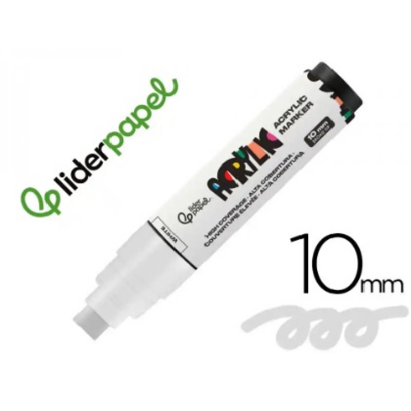 rotulador-liderpapel-acrylic-base-agua-todo-tipo-de-superficies-punta-rectangular-10-mm-blanco