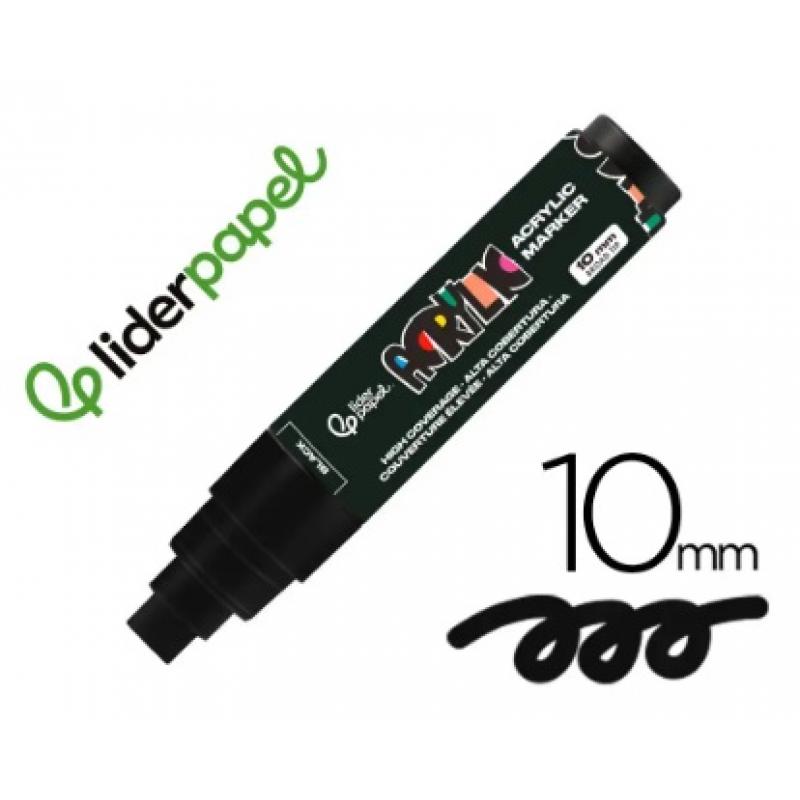 rotulador-liderpapel-acrylic-base-agua-todo-tipo-de-superficies-punta-rectangular-10-mm-negro