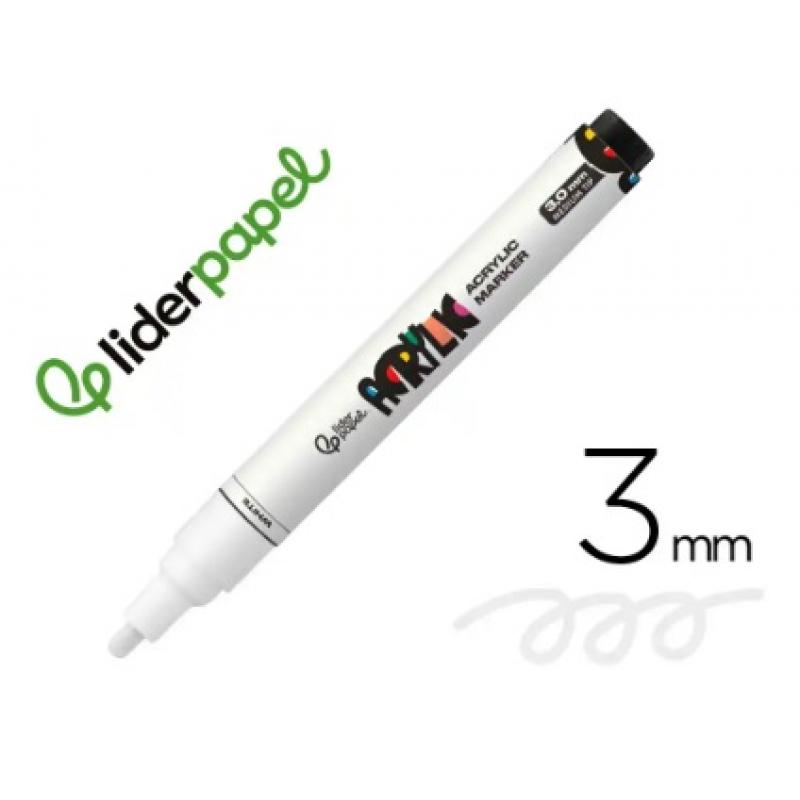 rotulador-liderpapel-acrylic-base-agua-todo-tipo-de-superficies-punta-redonda-3-mm-blanco