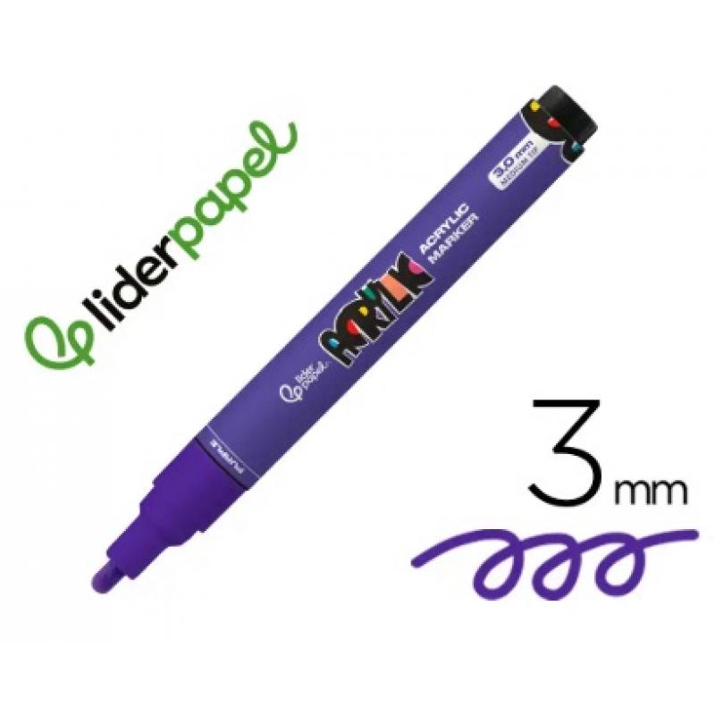 rotulador-liderpapel-acrylic-base-agua-todo-tipo-de-superficies-punta-redonda-3-mm-purpura