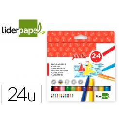 Rotulador LIDERPAPEL Jumbo caja c/24 Unidades colores Surtidos